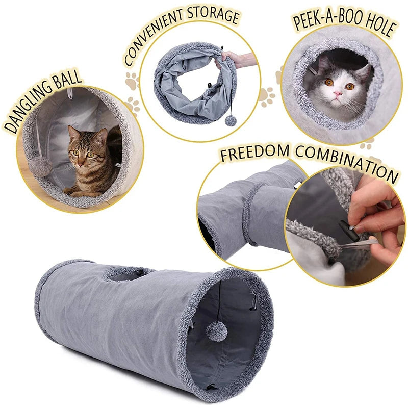 Tunnel pliable pour chat et chaton