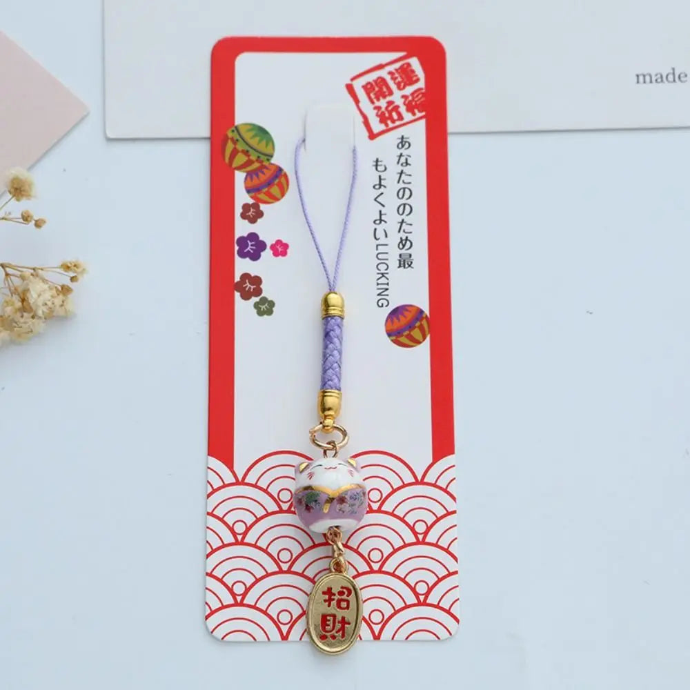 Porte-clés japonais en forme de chat porte-bonheur