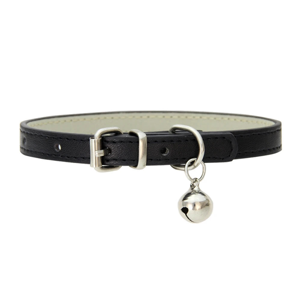 Collier  en cuir Pu pour chat avec clochette