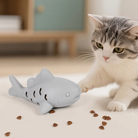Jouet interactif en forme de requin avec distributeur de friandise
