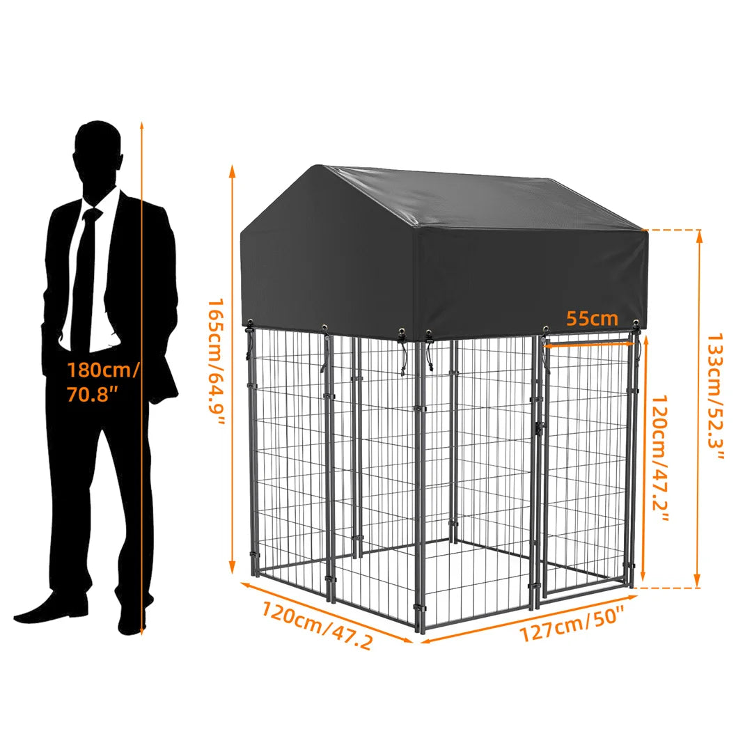 Cage robuste pour chien en métal soudé