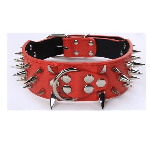 Collier pour chien en cuir clouté à pointe style Punk
