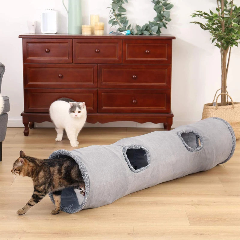 Tunnel pliable pour chat et chaton