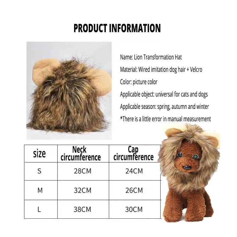 Crinière de lion pour chat et petit chien