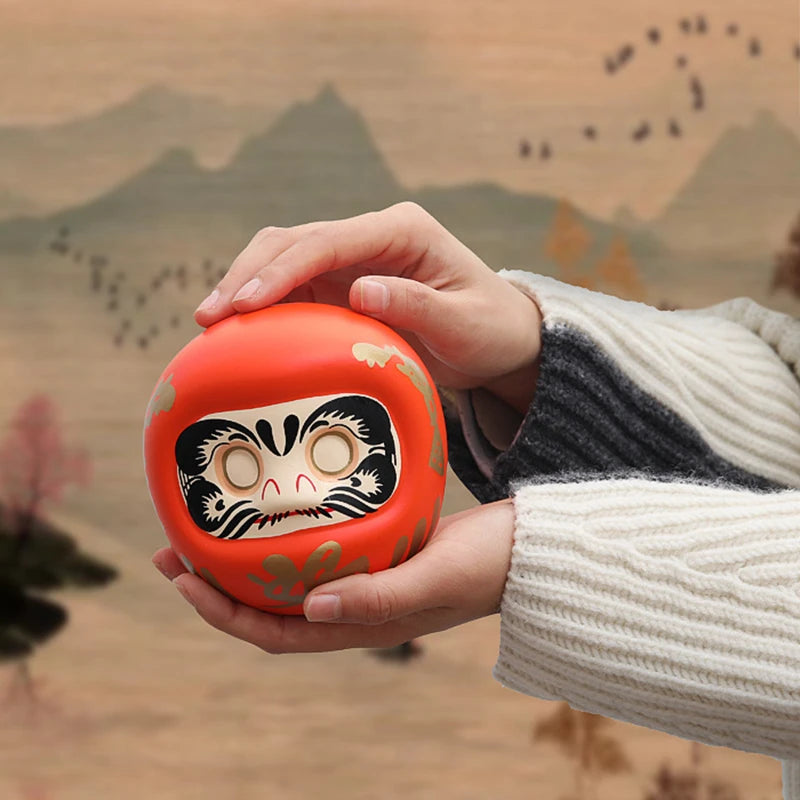 Poupée grande taille japonaise Daruma – artisanat japonais en céramique