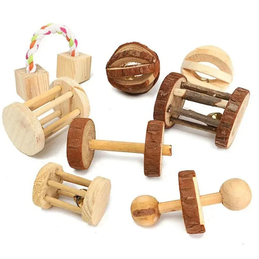 Jouets pour rongeur en bois, jouet au choix.