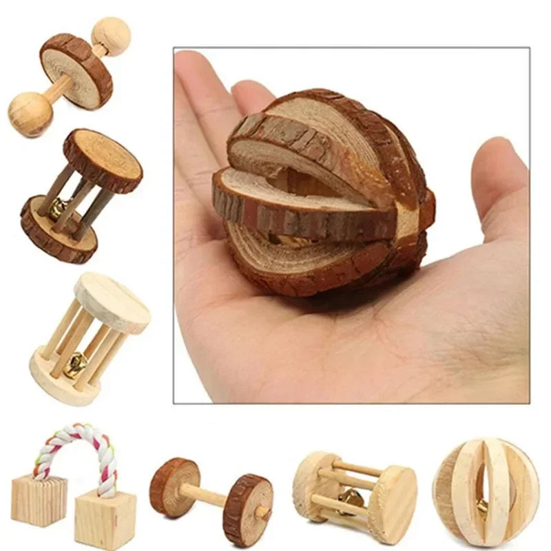 Jouets pour rongeur en bois, jouet au choix.