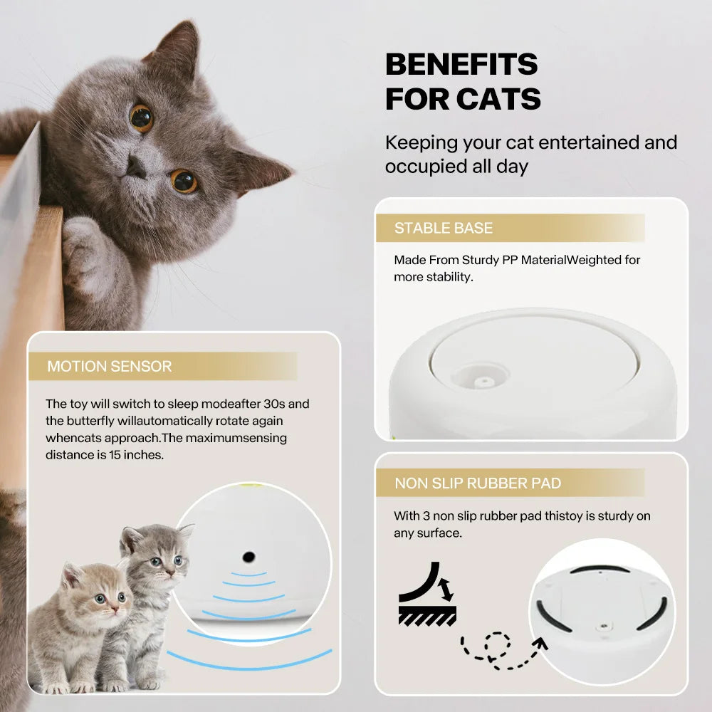 Jouet interactif chasse-papillon pour chat