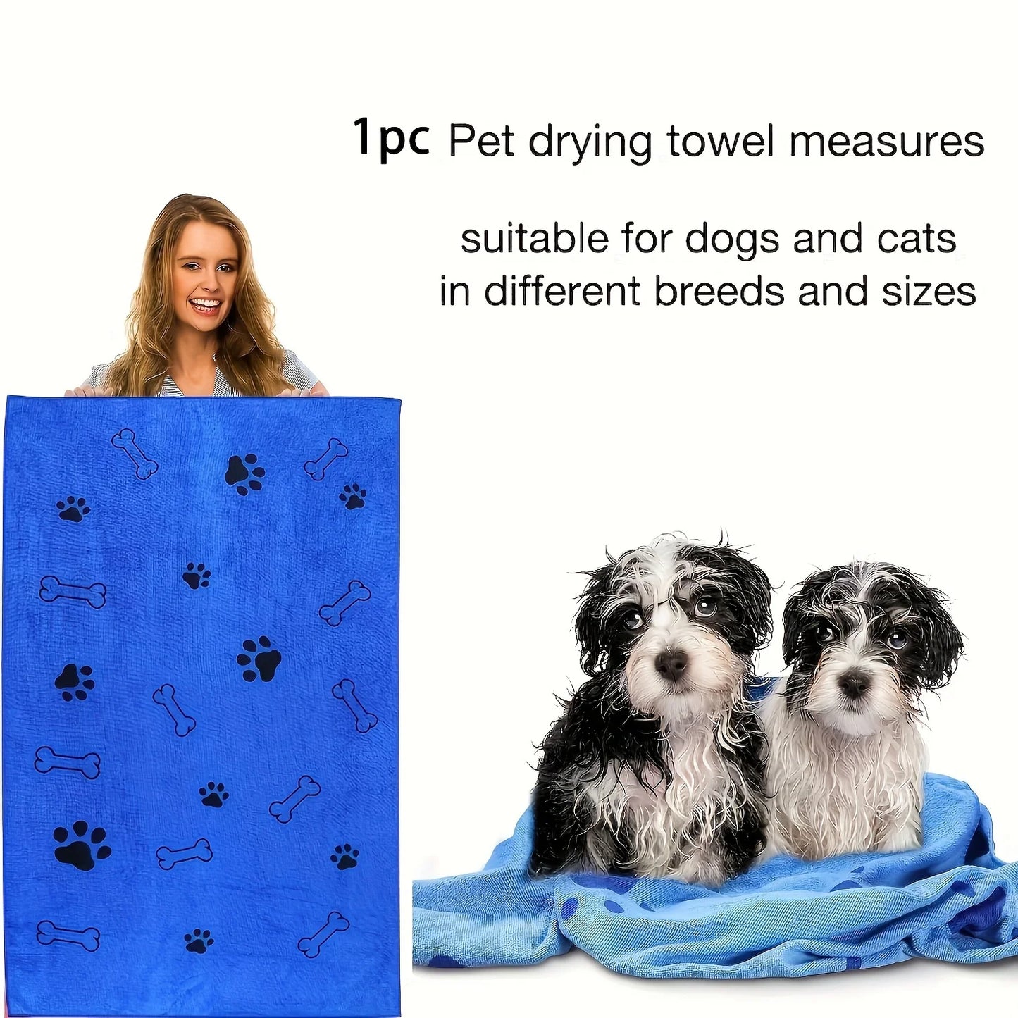 Serviette en microfibre à séchage rapide pour chien et chat