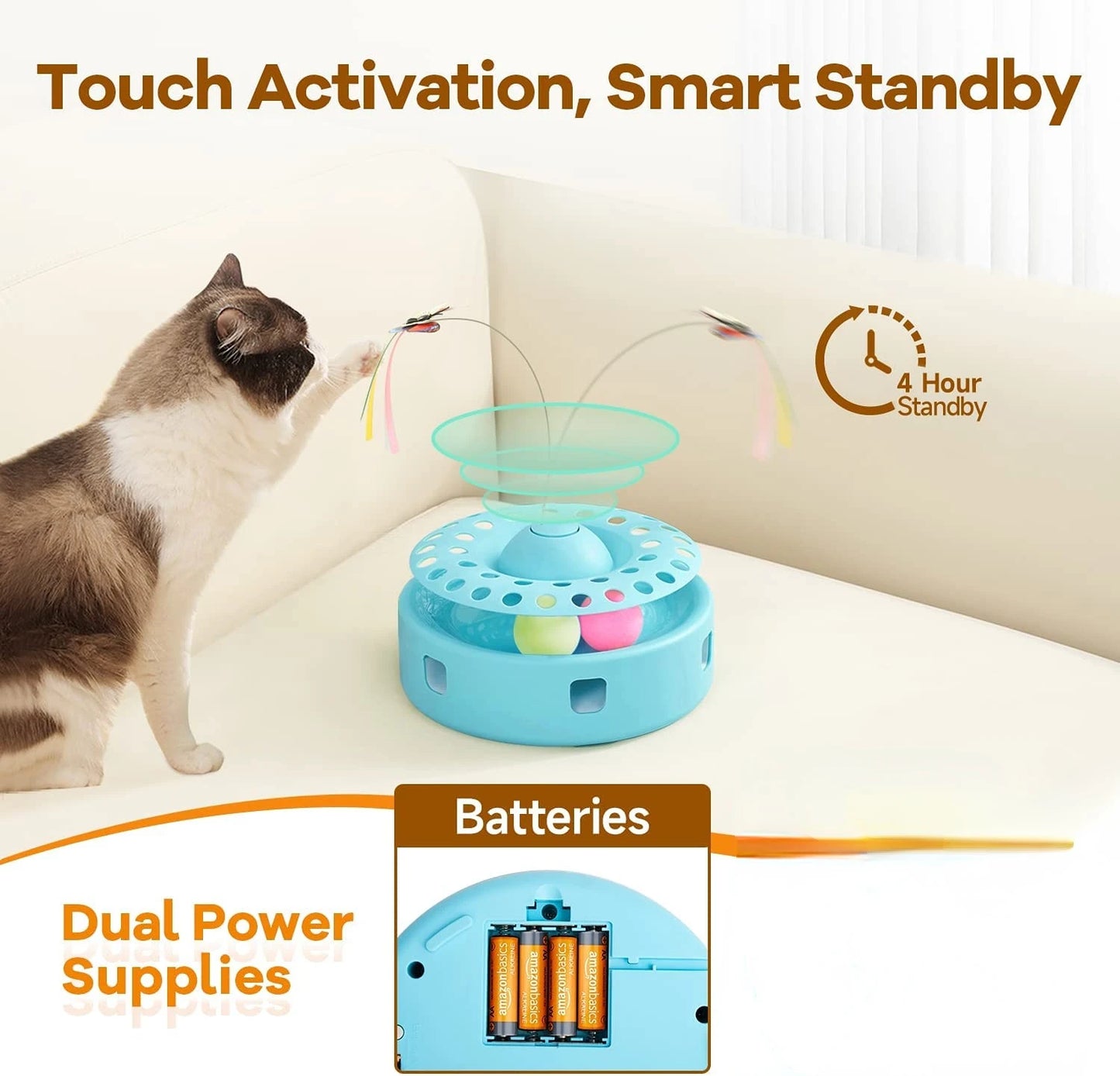 jouet électronique interactif intelligent 3 en 1 pour chaton ATUBAN