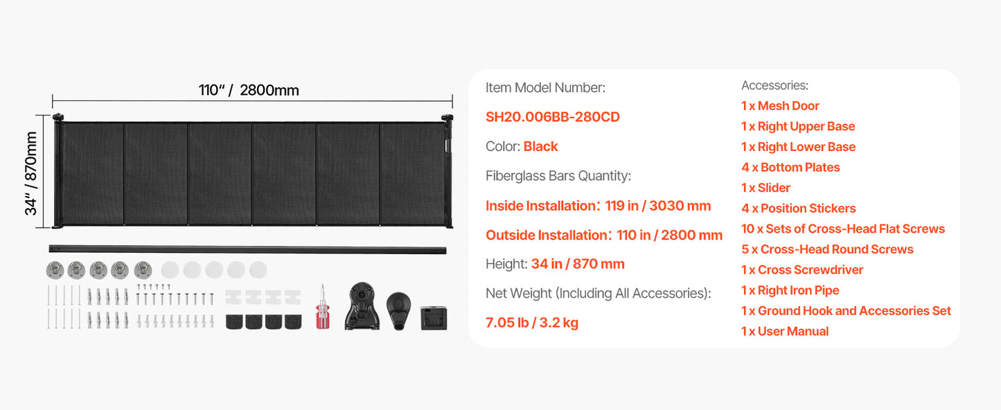 Barrière rétractable pour animaux de compagnie