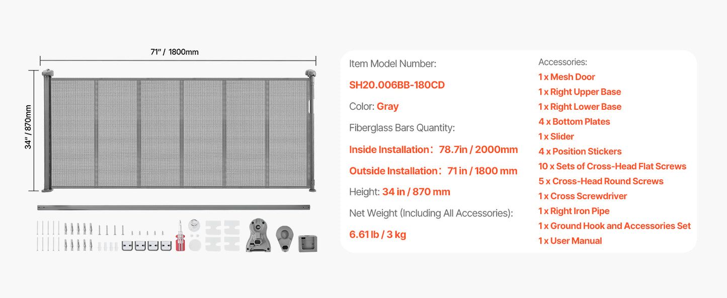 Barrière rétractable pour animaux de compagnie